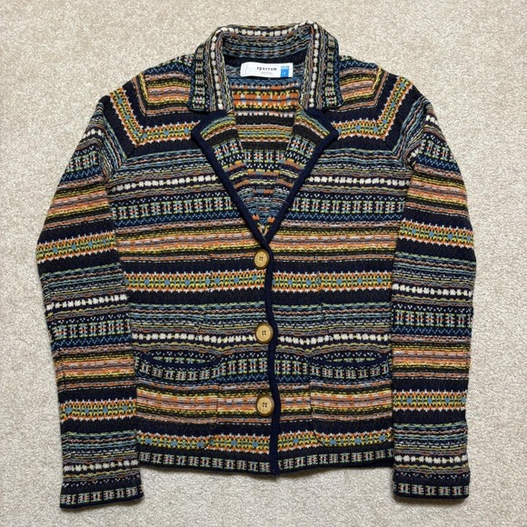 Anthropologie Sweaters - Anthropologie Sparrow Cardigan Sweater Womens Small Multicolor Fair Isle Wool